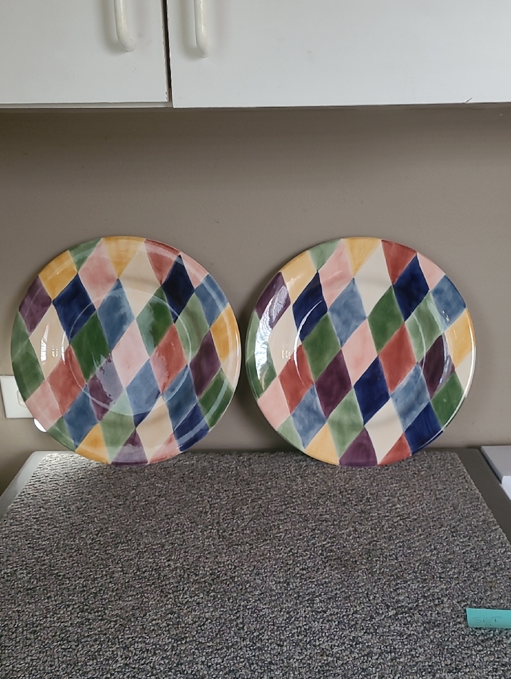 Set Of Carnival 13" Plates Hand Painted By Tabletops  Unlimited